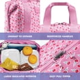 thumbnail image 4 of Fit + Fresh Remi Womens Lunch Bag, Insulated Lunch Box With Containers, Sweet Pink Block Print, 4 of 8