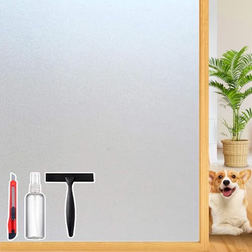 Película decorativa de privacidad para ventanas de vidrio esmerilado, 60 x 195 cm