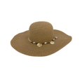 thumbnail image 1 of Sombrero de Playa Con Conchitas Para Mujer Ala Ancha 42 cm cafe 42 cm, 1 of 6