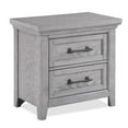 thumbnail image 3 of Unique 4pc Light Gray Finish King Size Panel Built-in Bench Bed Set Solid Wood Bedroom Furniture, 3 of 8