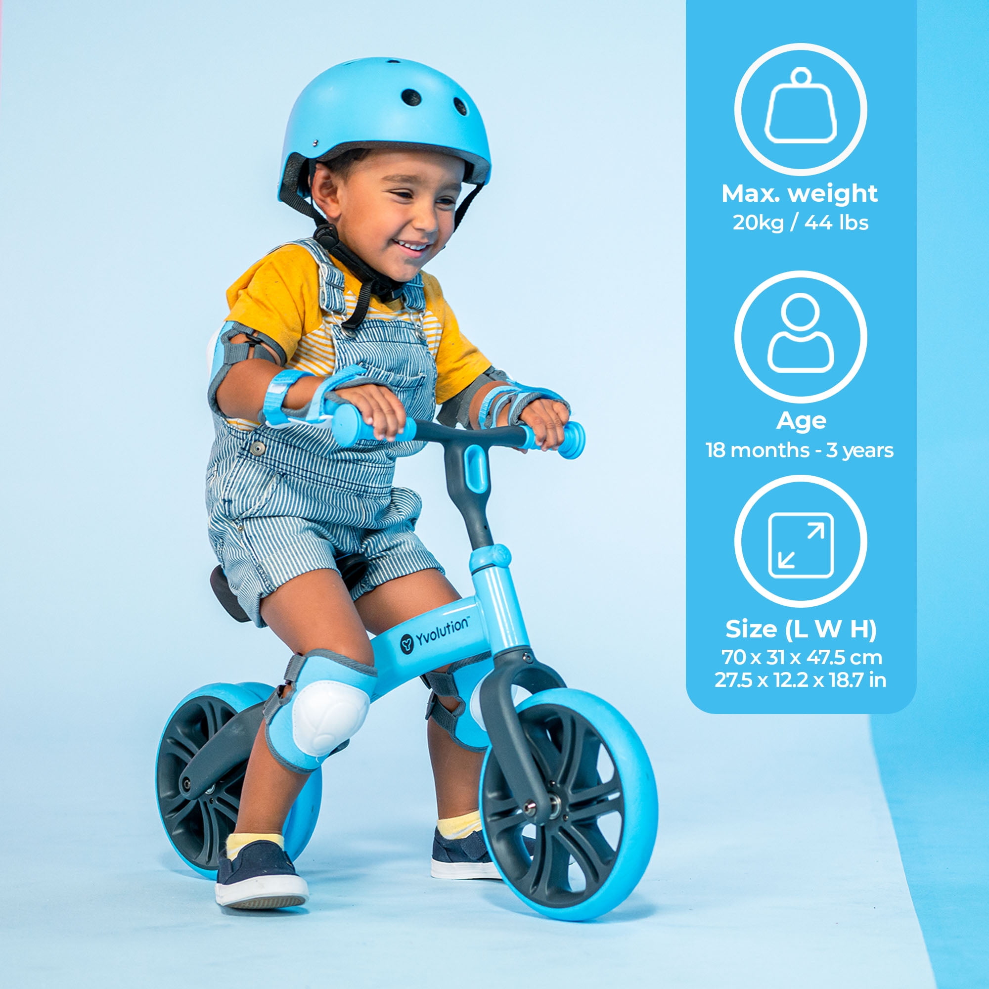 Yvolution Toddler Balance Bike 9 Wheel Blue Boys and Girls 18 Months to 3 Years Old Walmart