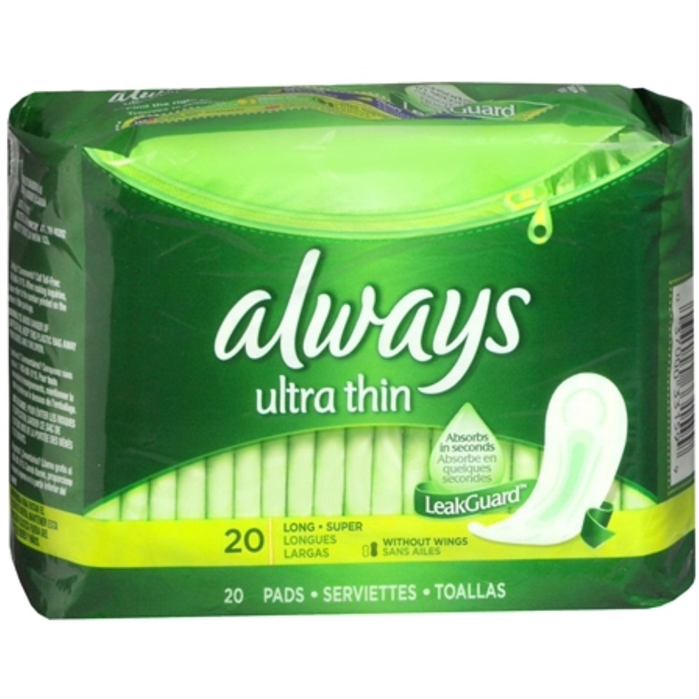Always Ultra Thin Pads without Wings, Long Super 20 ea