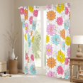 thumbnail image 3 of Homewish Cute Groovy Daisy Black Out Curtains, Rustic Cartoon Flower Curtains Pack of 2 (42x63 Each), Teens Kids Boys Girls Bedroom Curtains, Black Out Curtains Decor, 3 of 6