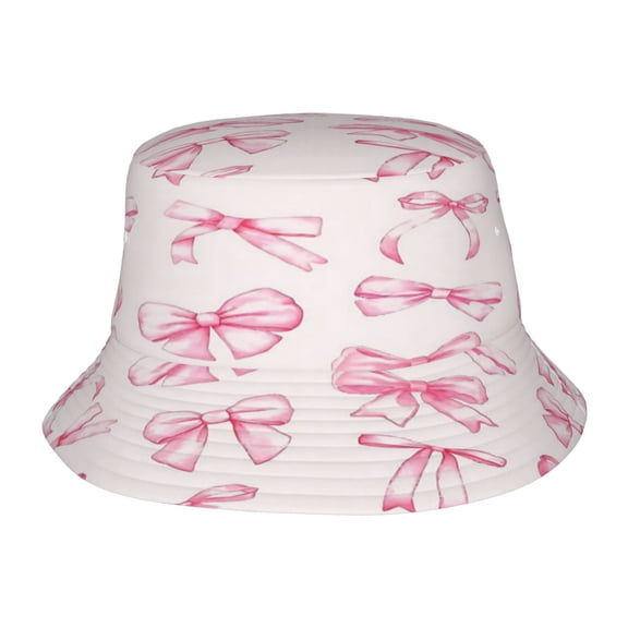 Pink Bow Fisherman's Hat Lightweight and Breathable Sun Hat Suitable for Both Men and Women