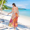 thumbnail image 7 of FORMRS Womens Beach Sarong Semi-Sheer Bikini Wrap Skirt Swimsuit Cover-ups, Orange Abstract Floral, 7 of 7