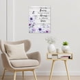 thumbnail image 4 of Purple Floral Wall Art Flower Butterfly and Inspirational Quotes on Rustic Wood Canvas Wall Art Spring Flower Nature Plant Framed Wall Art for Bathroom Bedroom Living Room Decor,16L X 12W inches, 4 of 6
