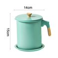 thumbnail image 2 of Household bacon grease container Iron cooking oil storage tank with filter - non-stick - green, 2 of 5