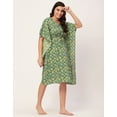 thumbnail image 3 of Moomaya Sleepwear, Printed Kaftan For Women, V-Neck Cotton Caftan Sleep Dress, 3 of 8