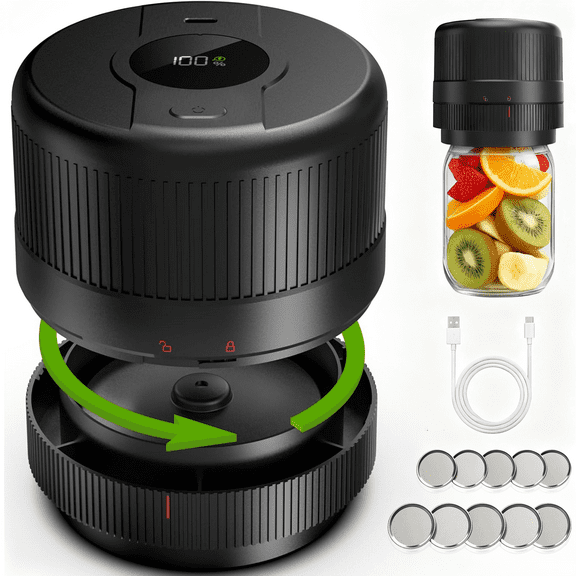AARTVARK TEES Electric Mason Jar Vacuum Sealer,Fits Wide Mouth and Regular Mouth Mason Jars, Black