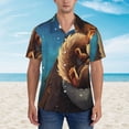 thumbnail image 2 of Logiee Squirrel Sleeping In Tree Print Mens Hawaiian Shirts,Loose-Fit Short Sleeve Button Down Tropical Aloha Beach Shirt,Summer Vacation Wedding Tops,Large, 2 of 7