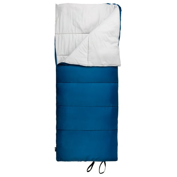 Ozark Trail 35-Degree Cool Weather Rectangular Sleeping Bag, Blue, 33"x77"