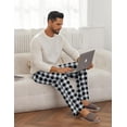 thumbnail image 3 of Ekouaer 2 Pack Mens Pajama Pants Long Pjs Bottoms Soft Sleepwear Bottoms with Pockets Drawstring All-match Lounge Pants, 3 of 6