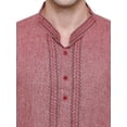 thumbnail image 4 of Cotton Embroidered Kurta Set Cotton Indian Clothes for Men (Maroon, XXL), 4 of 5