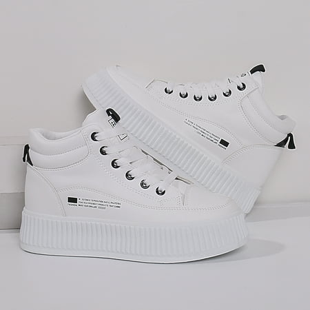 

Women‘s Casual Sneakers Thick Sole High Top Lace-up Skate Shoes