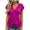 0625LiHot Pink, variant on Wang6 Womens V Neck T Shirts Trendy Summer Short Sleeve Loose Fit Tops Causal Cross Neck Solid Tees Shirts 0625LiWhite XL