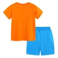 thumbnail image 5 of Toddler Summer Clothes for Boys 2T 3T 4T 5T Kids Short Sleeve T-shirt Elastic Shorts Set Cartoon Print 2Pcs Toddler Boy Outfits ,Orange, 5 of 6