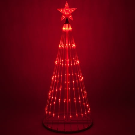 Wintergreen Lighting 9 Red Outdoor Christmas Light Show Cone Tree