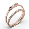 thumbnail image 3 of Dainty Minimalist 1.25 Carat Baguette Cut Diamond Moissanite Engagement Ring, Antique Wedding Ring in 925 Sterling Silver With 18k Rose Gold Plating, Bridal Set, Matching Band, 3 of 4