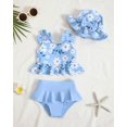 thumbnail image 2 of Set de tankini Mioglrie Blue Daisy para niños pequeños, 2 of 5