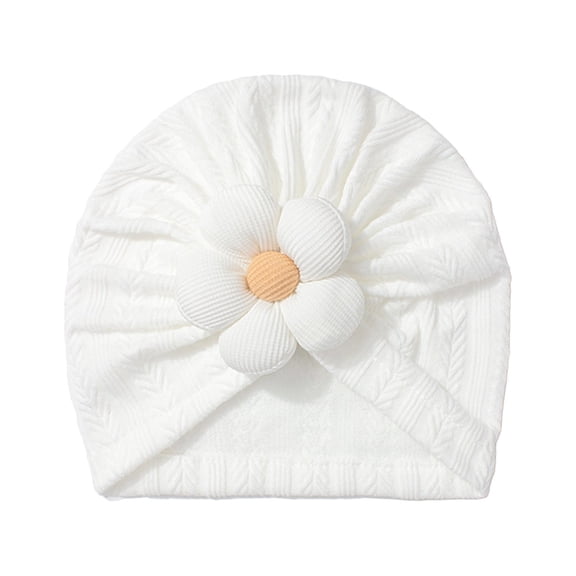 Daznico Cute Baby Knit Hat with 5 Petal Flower Design Cozy Toddler Beanie for Girls Soft Headwear