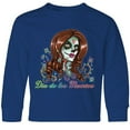 thumbnail image 3 of Inktastic Día de los Muertos Woman in Sugar Skull Makeup Long Sleeve Youth T-Shirt, 3 of 5