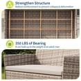 thumbnail image 6 of 4-Piece Patio Furniture Set, Wicker Rattan Outdoor Conversation Set with Loveseat, 2 Chairs & Glass Coffee Table, Cushioned Seating for Backyard, Balcony, Porch, 6 of 9