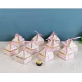 thumbnail image 2 of Small Diamond Shape Paper Gift Boxes with Ribbon | Folding Gift Box for Return Gifts, Wedding, Birthday, Engagement, Chocolate & Dry Fruit Packing (Pink) 20 Pcs, 2 of 6