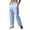 Light Blue, variant on Diufon Wide Leg Pants for Men Button Waist Sport Running Pants Trendy Versatile Home Pants with Pockets