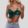 thumbnail image 2 of YAYUBA Camisole Tank Top for Women with Built-in Padded Shelf Bra Support,Spaghetti Strap Layering Camis, Basic Undershirt,Dark Green,S, 2 of 8