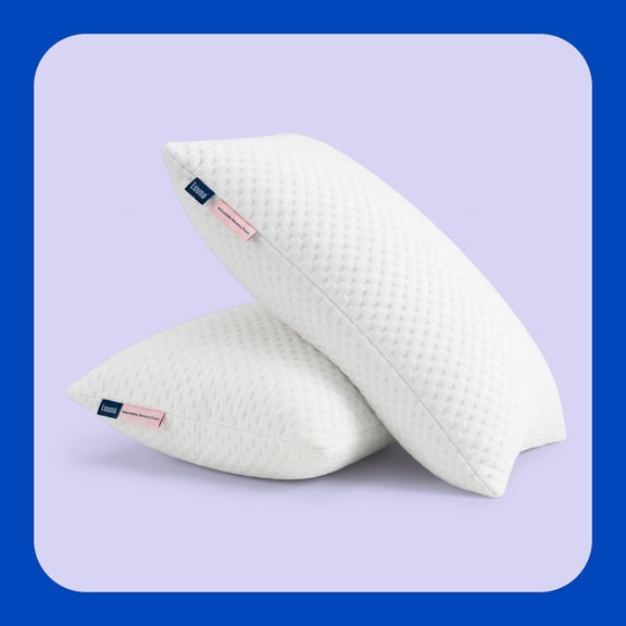 Almohada Ajustable Suave Luuna, 2 Pack, Relleno 100% Memory Foam Triturado Ajustable, Funda Lavable, blanco Estándar