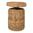 thumbnail image 3 of JONATHAN Y Marisol 19.65" Coastal Bohemian Handwoven Water Hyacinth Round Accent Side Table, Natural, TBL2504A, 3 of 7