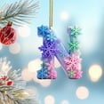 thumbnail image 5 of karymi 26 Alphabet Snowflake 2D Acrylic Pendant Car Backpack Decoration Christmas Ornament Personalized Initial Holiday Gift House Decor Christmas Decorations Kids Christmas Gifts, 5 of 6