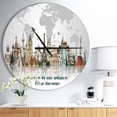 thumbnail image 2 of DesignArt There is no place like home World Tour Large Wall Clock, 2 of 2