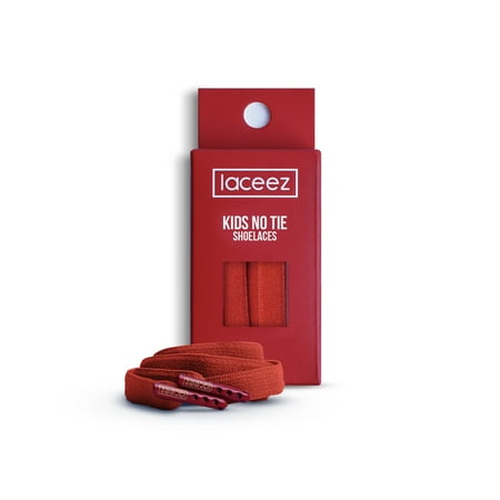 

Laceez No Tie Shoe Laces for Kids Single Pack - Elastic Shoe Laces for Toddlers Sports Shoes Sneakers Comfort & Smart look (Red Extra Large)