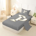 thumbnail image 2 of Erosebridal Kids Initial P Twin Sheet Sets, Fashion Stripe Bedding, 3pcs, 2 of 5