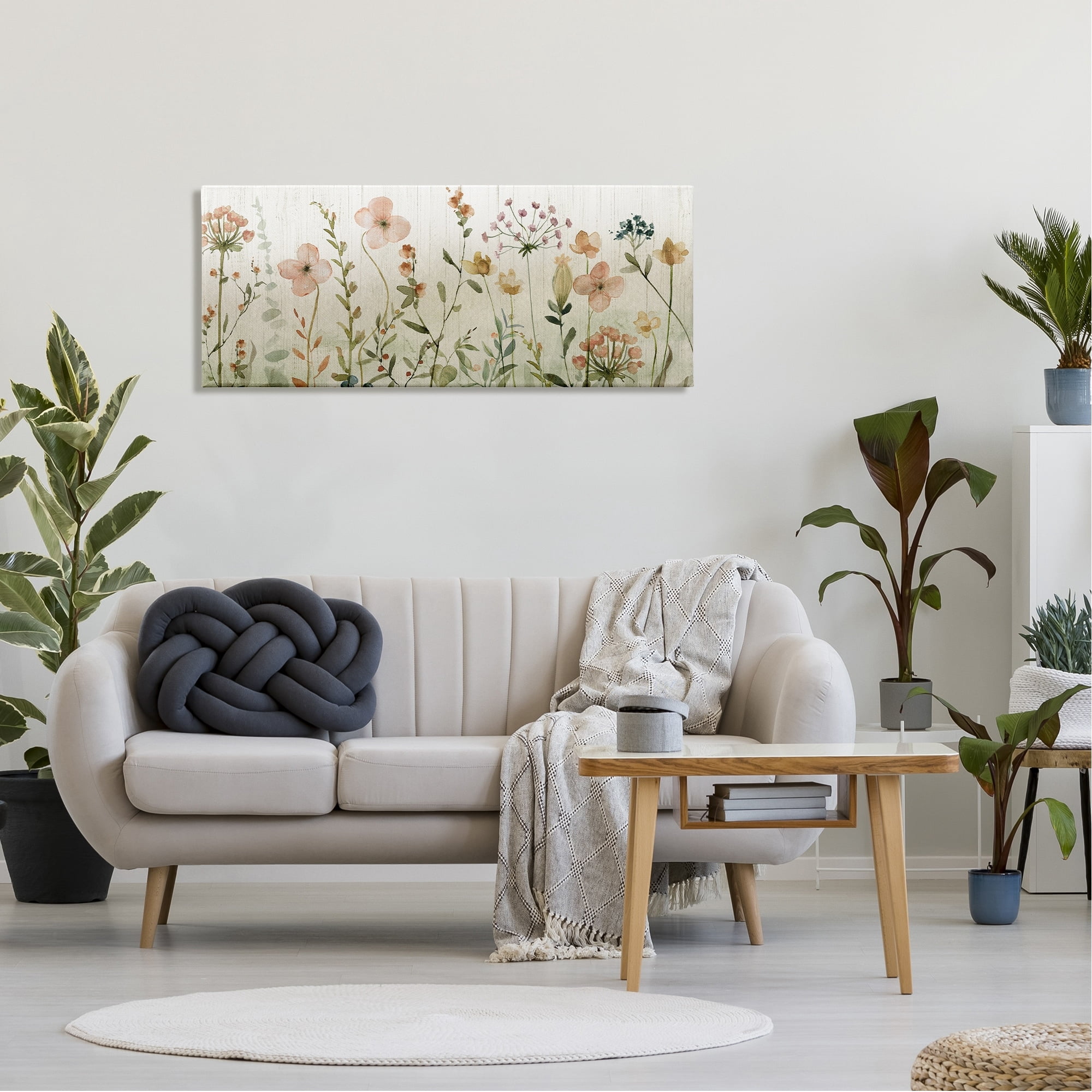 Stupell Industries Cherry Blossom & Herb Sprigs Botanical & Floral Painting Gallery Wrapped Canvas Print Wall Art