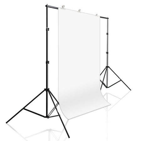 - Pyle Pro Photography Backdrop Kit - White Background & Adjustable stand set - Portable equipment for instant photo studio / Booth - Ideal for costume, portrait, & large object shoots