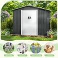 thumbnail image 4 of HOGYME 8' x 8' Outdoor Storage Shed, Metal Utility Tool Storage Shed w/Lockable Doors for Patio Backyard Lawn, Gray, 4 of 20