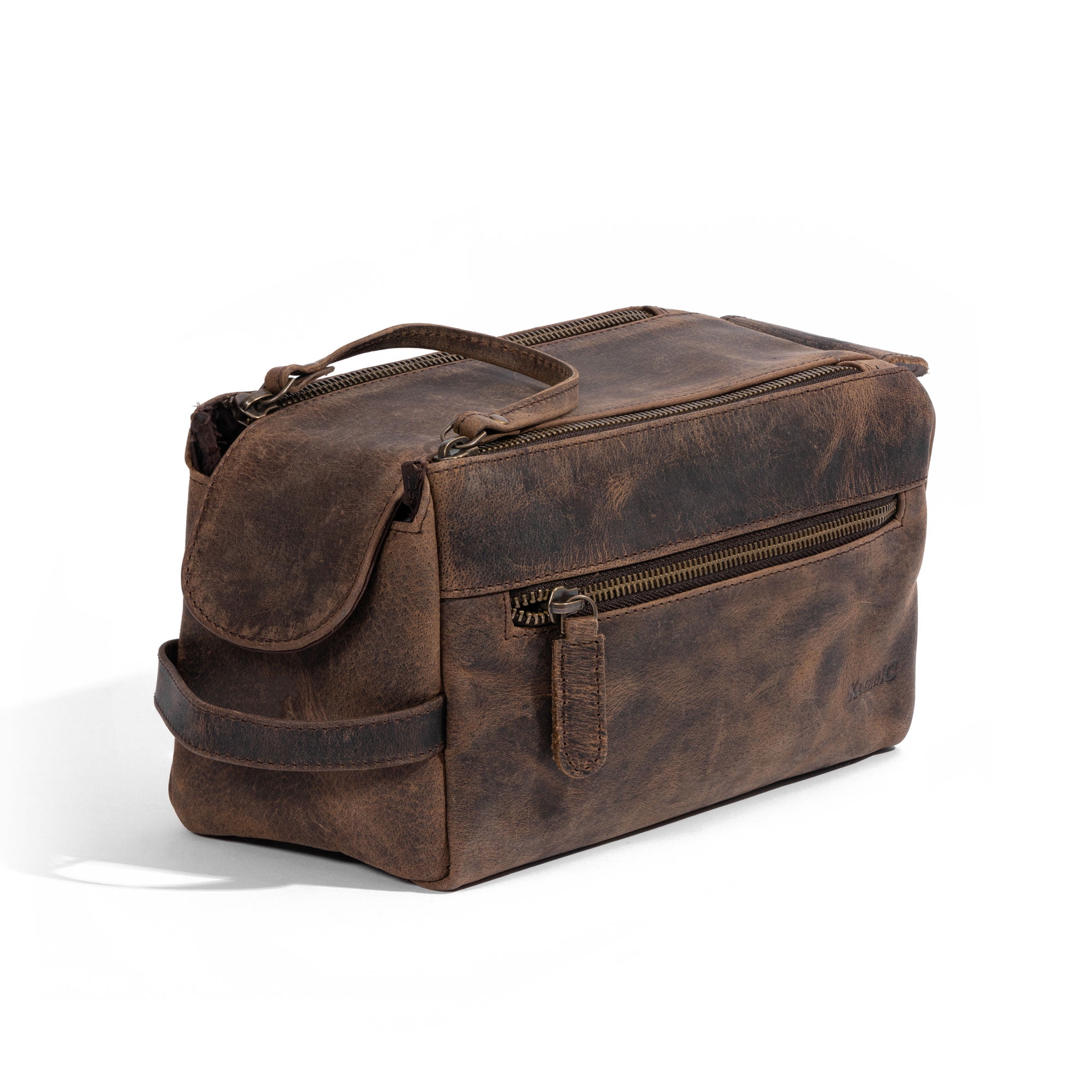 Genuine Buffalo Leather Toiletry Bag Travel Dopp Kit Bahrain Ubuy