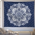 thumbnail image 2 of Tapiz colgante de pared con diseño de mandala azul marino con estampado floral, 150 x 130 cm, 2 of 2