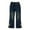 Navy-16, variant on Ahdbta Girls Denim Pants Cute Bowknot Decor Elastic Waist Flare Jeans Trendy High Low Hem Vintage Stretch Jeans with Pockets