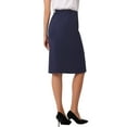 thumbnail image 3 of INSPIRE CHIC Bodycon Midi Pencil Skirt for Women's High Waist Side Slit Office Work Skirts XS Deep Blue, 3 of 6