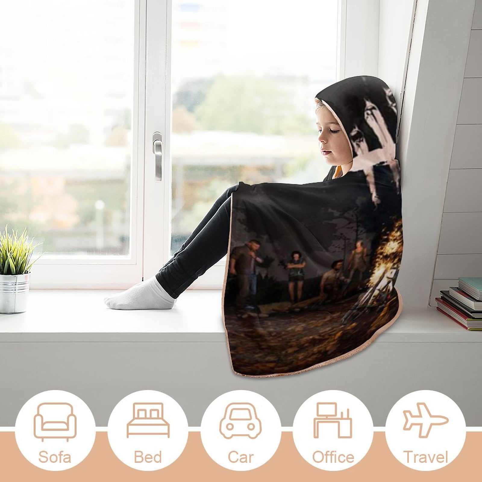 Dead by Daylight DBD Wearable Blanket Cloak Arctic Velvet Hooded Blanket Soft Fuzzy Hoodie Blanket Cape for Adults Kids 50"x60"