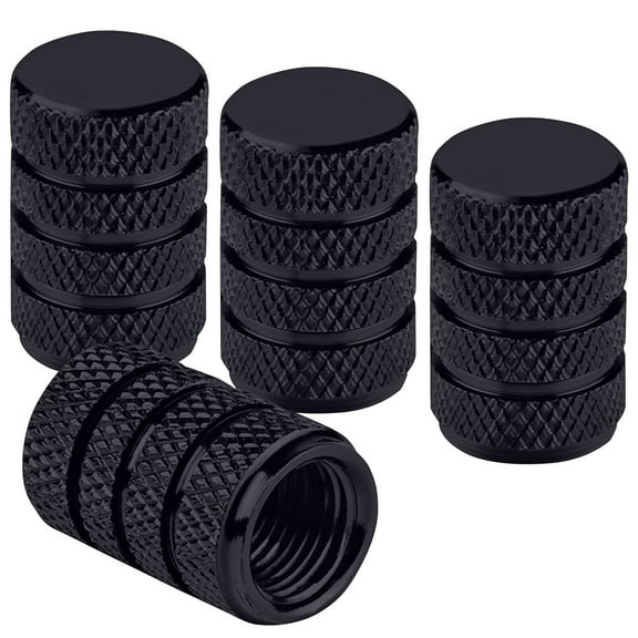 VELOXT Tire Valve Stem Caps, Black, 4 pcs/Pack, Aluminum VELOXT Tire Valve Cap Set, Corrosion Resistant, Universal Stem Covers for Cars Trucks Motorcycles SUVs and Bikes
