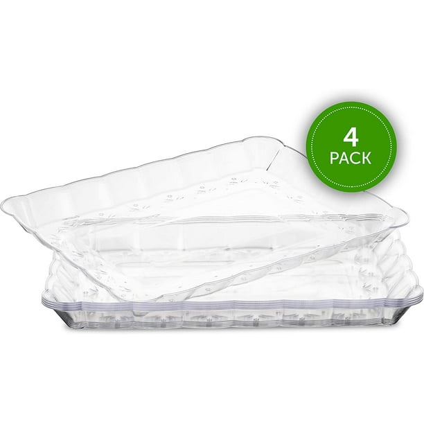 Plastic Serving Trays Serving Platters Rectangle 9X13 Disposable