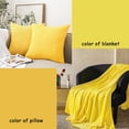 thumbnail image 2 of 3-Piece Fleece Throw Set,1 Bright Yellow Throw Blanket( 50"x60") with 2 Mustard Yellow Throw Pillow Covers(18x18 Inches)- Soft,Lightweight and Decorative,wewe, 2 of 3