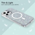 thumbnail image 2 of Daxi for iPhone 14 Pro max case, clear magnetic ultra-thin glitter women's girly soft case-White, 2 of 8