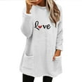 thumbnail image 3 of lcziwo Womens Sherpa Pullover 2025 Winter Fuzzy Fleece Sweatshirts Letter Graphic Crewneck Tunic Sweatshirt Loose Comfy Loungewear Tops with Pockets Lightning Sales of Today White XXL, 3 of 7