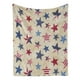 thumbnail image 2 of Manta de franela con diseño de bandera estadounidense, estrellas y rayas, suave, cálida, con estrellas rojas y azules, ideal para el 4 de julio, para cama, sofá cama, sofá cama, manta de poliéster., 2 of 6
