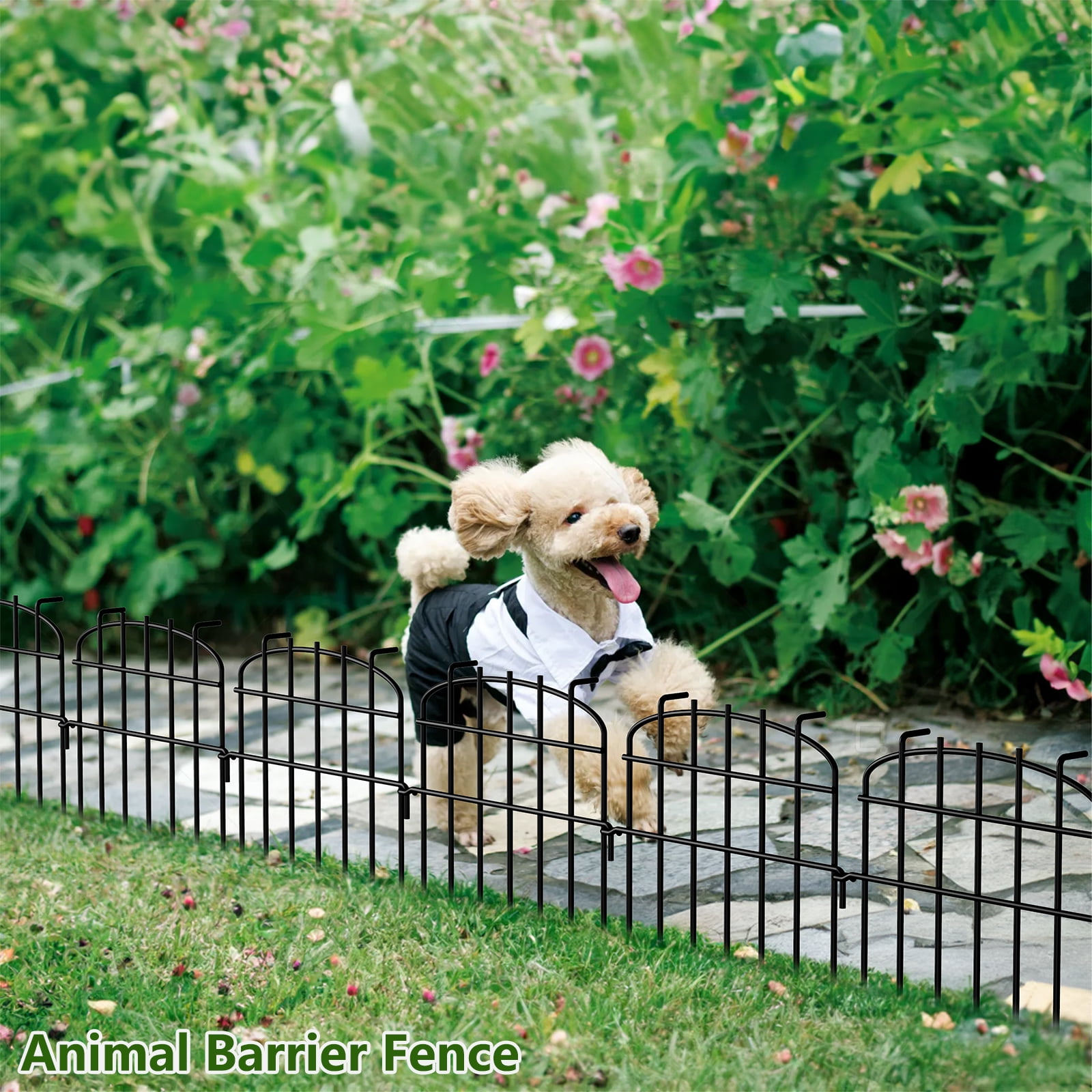 Oumilen Curved No-Dig Decorative Garden Fence Animal Barrier, Outdoor 16.6 "H X 25.8 ft